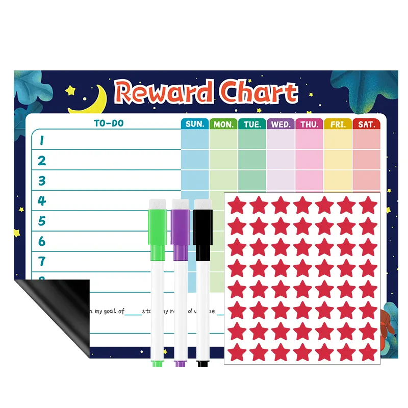Çocuklar için 2024 özelleştirilmiş ödül grafik manyetik çocuklar için davranış tablosu montessori oyuncaklar ödül tablosu