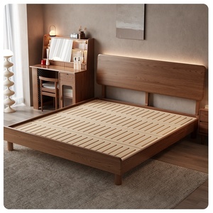 Lit d'hôtel Deep Wood Serenity |   Bois chaud + éclairage d'ambiance créant une zone de sommeil relaxante dans la chambre d'hôtes. - Product Image 1