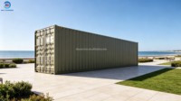 Conteneur maritime modifié de 40 pieds, maison préfabriquée, bureau portable, dortoir avec fenêtres de sécurité pour stockage sur site, atelier