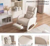 Chaise berçante moderne réglable pour pépinière Teddy ivoire bois massif confortable repose-pieds meubles de maison pour salon