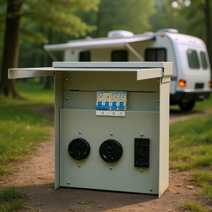 Prise de courant DB Wholesale pour panneau, 125/250V, 20/30/50 Amp, NEMA 14-50R, pour système électrique de camping-car - Product Image 2