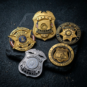 Badge de sécurité en laiton massif, finition dorée électrolytique, emblème étoile bouclier avec attache à clip pour accessoires vestimentaires de gardien de <span class=keywords><strong>corps</strong></span> - Product Image 2