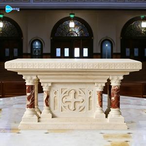 <span class=keywords><strong>Table</strong></span> d'autel en marbre naturel pour église catholique, utilisation en extérieur, design européen, durable - Product Image 2