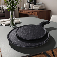 Vaisselle en mélamine de style japonais, noir mat, pour restaurant, fournie par l'usine