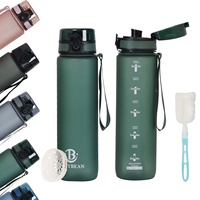 Babybean 1000ml PC Herbruikbare Lekvrije Waterfles met Tijdmarkering en Direct Drinkontwerp voor Buitenactiviteiten