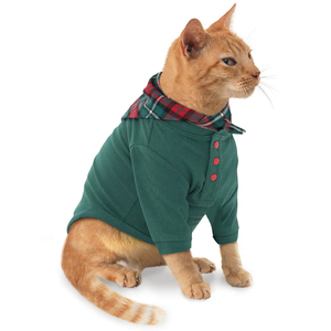 Bouton avant Plaid vert doux Noël famille correspondant 100 coton chat chien animal pyjamas ensemble - Product Image 2