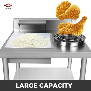 Vendita calda Grazia <span class=keywords><strong>da</strong></span> <span class=keywords><strong>cucina</strong></span> prezzo di <span class=keywords><strong>fabbrica</strong></span> di alta qualità In Acciaio Inox Tavolo di Lavoro Commerciale Impanatura Tavolo - Product Image 2