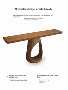Console de style japonais Wabi Sabi créative pour l'<span class=keywords><strong>entrée</strong></span>, console en bois rétro, console étroite de luxe italienne - Product Image 6