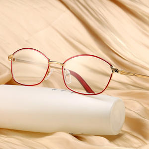 Lunettes de lecture pleine monture LH001 C1 rouges, verres en résine métallique, anti-lumière bleue, pour femmes, été 2021 - Product Image 3