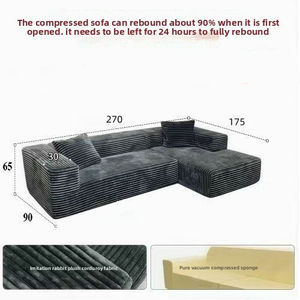 आधुनिक कपड़े मॉड्यूलर सोफे बिस्तर उच्च घनत्व बोनलेस सोफे भविष्य के अनुकूल होटल अपार्टमेंट घर का उपयोग - Product Image 6