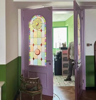Portes intérieures modernes à double battant en verre et bois, isolation acoustique, taille personnalisée, look élégant pour chambre à coucher, appartement résidentiel
