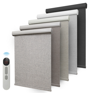 Persianas Enrollables Motorizadas Inteligentes con Sistema de Seguridad para Niños, Color Gris, Tamaño Personalizado - Product Image 1