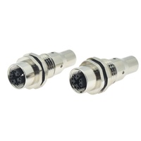 Connecteur de panneau femelle M12 X Code 8 broches, prise Ethernet 100 Mbps, blindage EMI 360° pour interface réseau d'équipement industriel