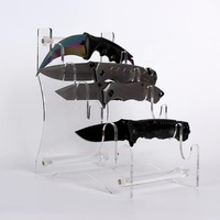 Support de présentation pour couteaux, porte-couteaux pour 6 couteaux, présentoir de table en acrylique pour couteaux de survie, d'extérieur, EDC, mini-couteaux, poignards