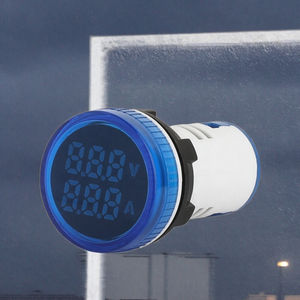 NIN Mini LED <span class=keywords><strong>Volt</strong></span>ímetro digital y amperímetro Pantalla azul redonda 22mm AC 50 ~ 500V - Product Image 2