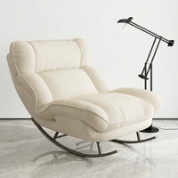 Fauteuil inclinable à bascule moderne surdimensionné avec coussin pour adultes, idéal pour l'extérieur et le salon