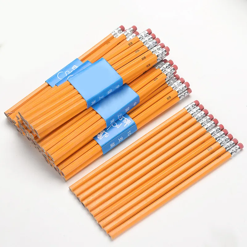 School Supplies Kids Writing Pencil, OEM Pencil for Kids Natural Wooden Pencil Custom Promotional Pens
