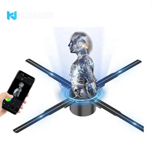 Ventilateur holographique 3D <span class=keywords><strong>avec</strong></span> ventilateur de projecteur d'hologramme 3D et ventilateur à LED pour affichage publicitaire ou exposition <span class=keywords><strong>avec</strong></span> support en métal, Wifi, son - Product Image 1