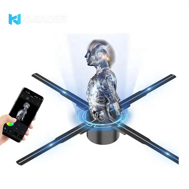 3D Holographic Fan With 3D Hologram Projector Fan and Led Fan for Advertising Display or Exhibition With Metal Stand,Wifi,Sound
