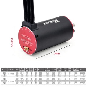 Moteur sans balais <span class=keywords><strong>Rocket</strong></span> <span class=keywords><strong>V2</strong></span> 3650 3660 3665 3670 3674 RC Moteur étanche pour 1/8 1/10 1/12 RC Car Racing Truck Traxxas - Product Image 6