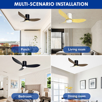 Vente flash Ventilateur de plafond LED avec télécommande, 38 pouces, 46 pouces, 52 pouces, vent naturel, faible bruit, salon, 6 vitesses au choix