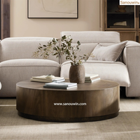 Luxe Moderne Patio Table Basse Confortable Portable Artisan Teck Bois Rustique Pieds En Acier pour Hôtels Parcs Appartements Villas