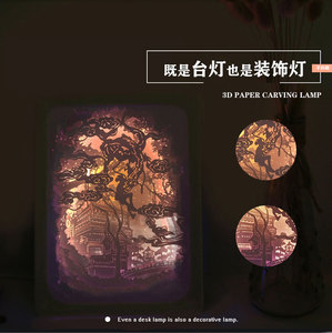 Restaurer dessin animé Animation scène japonais Anime Manga LED veilleuse décoration de la maison cadre <span class=keywords><strong>Photo</strong></span> papier artisanat - Product Image 3