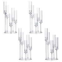Ensemble de 4 chandeliers élégants en acrylique à 5 bras pour centre de table de mariage