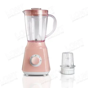 Licuadora eléctrica de alimentos para el hogar y la cocina, licuadora de mezcla y molienda, color rosa, 2 en 1, 1.5L, PC