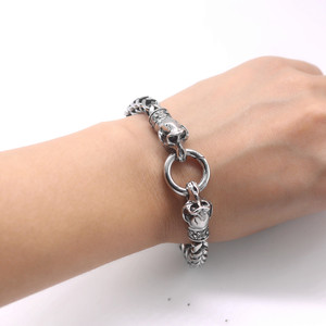 Yunnique Pulsera de cadena de plata tibetana con diseño de calavera de animal, regalo de joyería unisex - Product Image 4