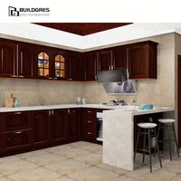 Meubles de cuisine modernes préfabriqués avec bar à petit-déjeuner, taille personnalisée pour projets de villas et de maisons familiales en Australie