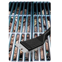 Brosse de nettoyage pour barbecue en acier inoxydable et plastique, brosse de nettoyage pour four extérieur, sac pour bâtonnets de charbon de bois, outil de barbecue réutilisable résistant à la chaleur