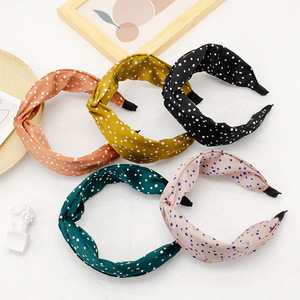 Korean Style Polka Dot <b>Headband</b> Fabric Hairband Daily Use Manual Made - Product Image 3