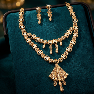 Wholesale Fashion Jewelry 14K 18K 24K Gold Filled Forming Necklaces Set, Turkish Jewelry Set, Luxury Brass Gold Plated Jewelry. - Product Image 1