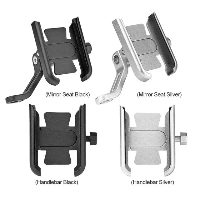 360 Degree Universal Metal Bike Motorcycle Motorbike Mirror Handlebar Smart Phone Holder Stand for iPhone Xiaomi Samsung