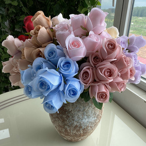 Rosas Artificiales Dreamy Rosebud, 9 Cabezas, 48 cm, para Decoración del Hogar, Adorno para Mesa de Centro, Accesorios de Decoración de Interiores - Product Image 2
