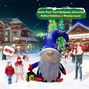 Gnomo inflable navideño de 6 pies con linterna, decoración inflable para jardín, patio, hogar, fiestas y días festivos. - Product Image 5