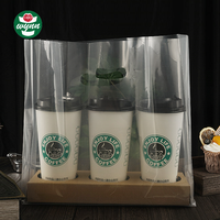 Sachets de thé au lait ou café, 4 pièces, haute transparent, sac en plastique PE découpé, logo personnalisé épais
