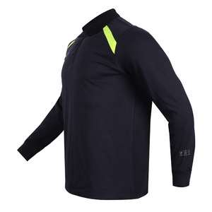 Camiseta Polo de Manga Larga Ignífuga Xinke, Azul Marino, Ropa de Trabajo Antiestática, Ropa de Seguridad, Material y Peso Personalizables - Product Image 3