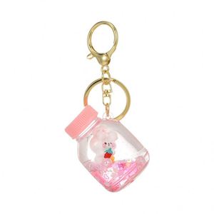 <b>Custom</b> Cute Pink School Bag Pendant Liquid <b>Key</b> Chain <b>Rings</b> Acrylic Customized Floating Liquid Keychains for Promotion Gifts - Product Image 5
