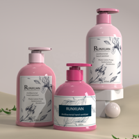 Runxuan 300ml Bouteille de shampooing et revitalisant vide 500ml Bouteille de lavage corporel 800ml Bouteille de savon pour les mains