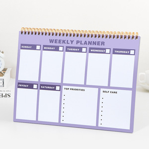 A4 espiral planificador semanal organizador inglés upturning <span class=keywords><strong>horario</strong></span> libro estudiantes autodisciplinado cuaderno de gestión del tiempo - Product Image 6