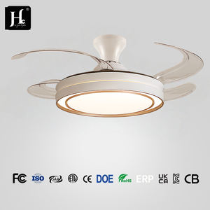 Ventilador de Techo LED Moderno de 42 Pulgadas, Retráctil, de Metal, con 4 Aspas, Control Remoto, para Sala de Estar, Dormitorio, Espacio Infantil Tropical, Mini - Product Image 4