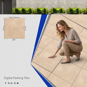 Vistaar 40x40cm Outdoor Gray Porcelain Anti-Slip Parking Tiles-Digital Glazed Stone Look Floor Tiles for Mall & Bathroom Use - Product Image 1