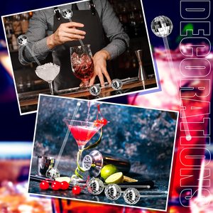 Decoraciones <span class=keywords><strong>de</strong></span> Fiesta con Logotipo Personalizado, Bola <span class=keywords><strong>de</strong></span> Discoteca <span class=keywords><strong>de</strong></span> Acrílico Plateado, Agitador <span class=keywords><strong>de</strong></span> Bebidas, Café, Cócteles - Product Image 4