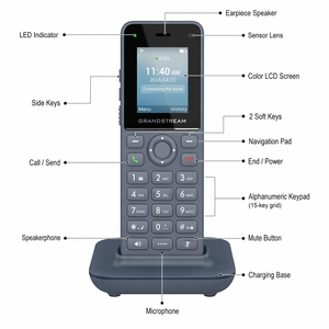 โทรศัพท์ IP รุ่น Grandstream WP816 WiFi 6 รองรับ Dual Band 802.11ax ระบบ Roaming เสียงคมชัดระดับ Opus HD สนทนาแบบ 3 ทาง 3 สาย รองรับการสนทนา 6 ชั่วโมง พร้อมโหมดสแตนด์บาย 120 ชั่วโมง ระบบ VoIP - Product Image 2