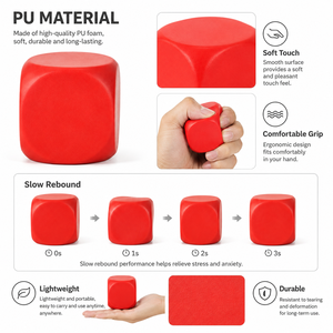 Custom Color Cube Stress Ball Soft PU Foam Square Squeeze <b>Toy</b> for Anxiety Relief Personalized <b>Desk</b> Fidget <b>Toy</b> Bulk Gift - Product Image 5