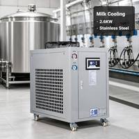 Refroidisseur de lait 2,6 kW à serpentin en acier inoxydable refroidi par air pour machine à traire de ferme laitière OEM