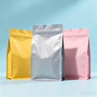 Sacs d'emballage personnalisés en gros avec fermeture éclair, en plastique imprimé et feuille d'aluminium, à fond plat, pour stockage et protection