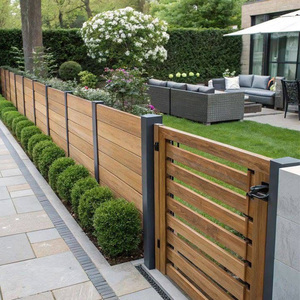 Ensemble de clôtures en composite WPC personnalisé, panneau de clôture de jardin composé, clôture moderne en bois-plastique WPC pour l'extérieur - Product Image 1